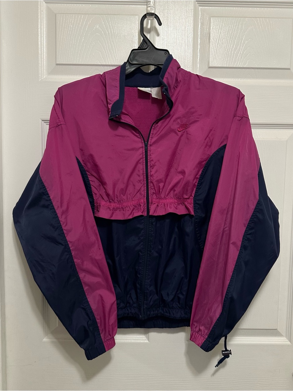 Nike Vintage Women's Warmup Windbreaker Jacket Pink Blue Color Block Large L